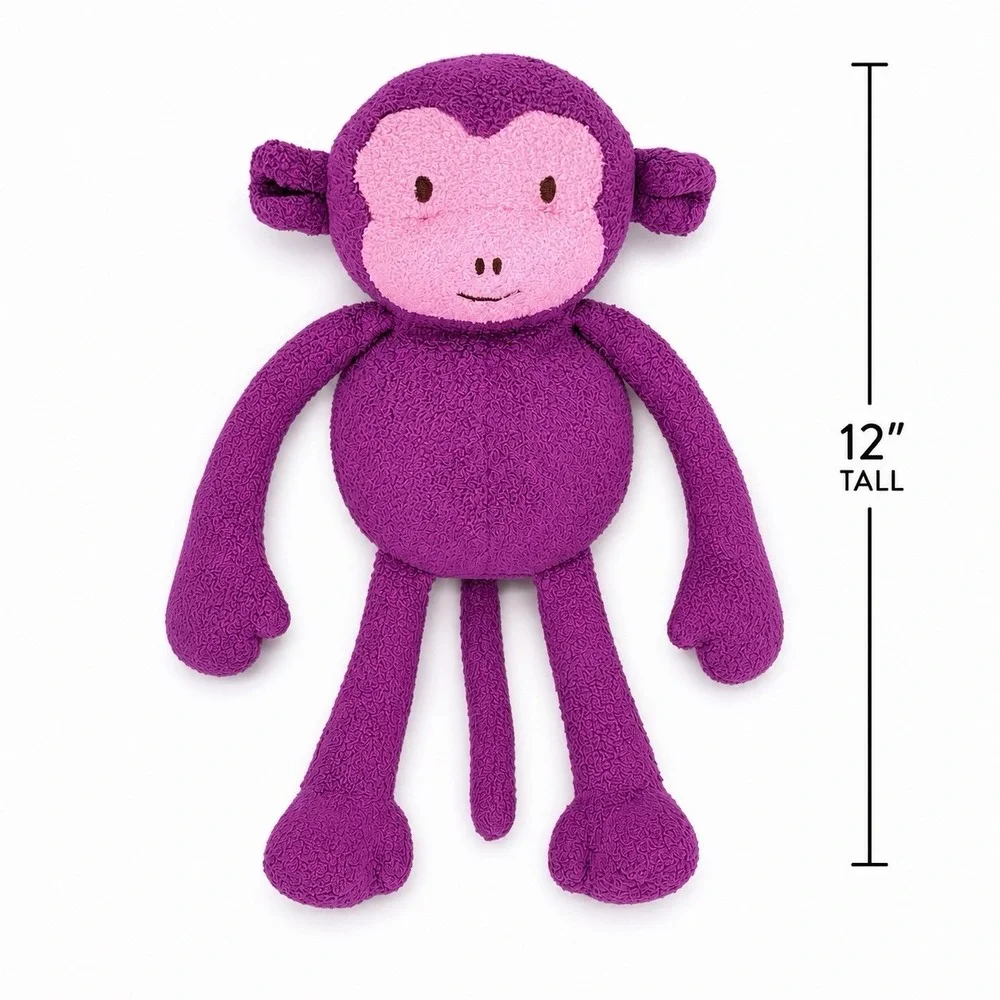 Animal Adventure Purple Monkey‎ Plush 12 in Pink Face 2012 Stuffed Toy